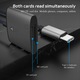 Cititor de carduri, CeruleTree, USB-C/TF/SD, Metal, GRi