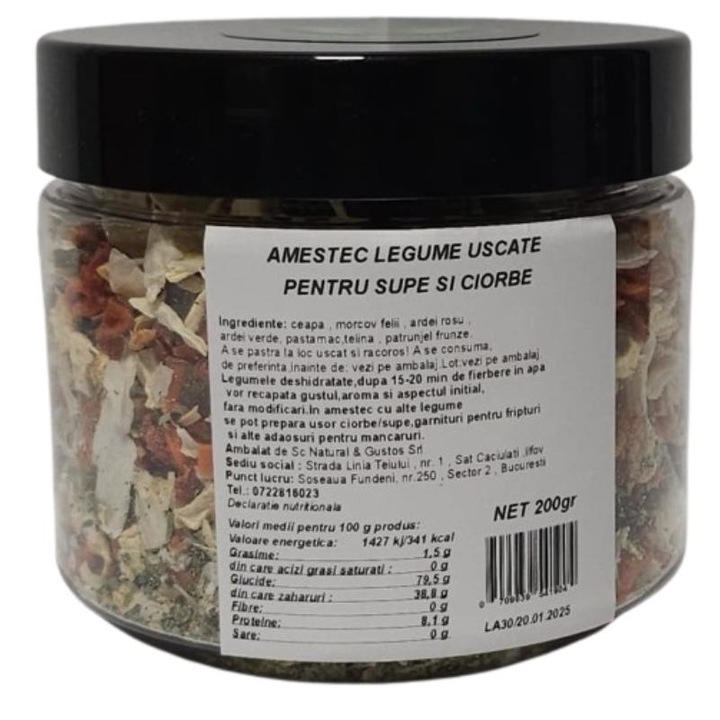 Szárított zöldségek keveréke levesekhez és pörköltekhez, Aszalt gyümölcsök, 200 g