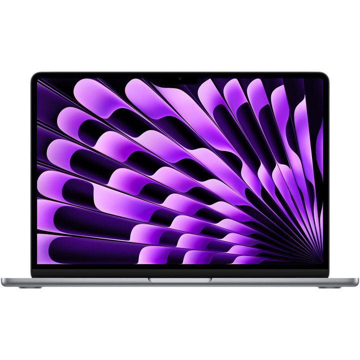 Laptop Apple MacBook Air 13.6'', cu procesor Apple M3, 8 nuclee CPU si 10 nuclee GPU, 16GB, 256GB, Space Grey, INT KB