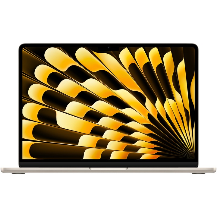 Лаптоп Apple MacBook Air 13", Apple M3, 8 ядра CPU и 10 ядра GPU, 8GB, 512GB, Starlight, INT KB, Manual RO