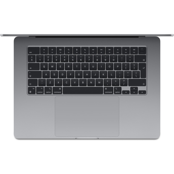 Laptop Apple MacBook Air 15.3'', cu procesor Apple M3, 8 nuclee CPU si 10 nuclee GPU, 16GB, 256GB, Space Grey, INT KB
