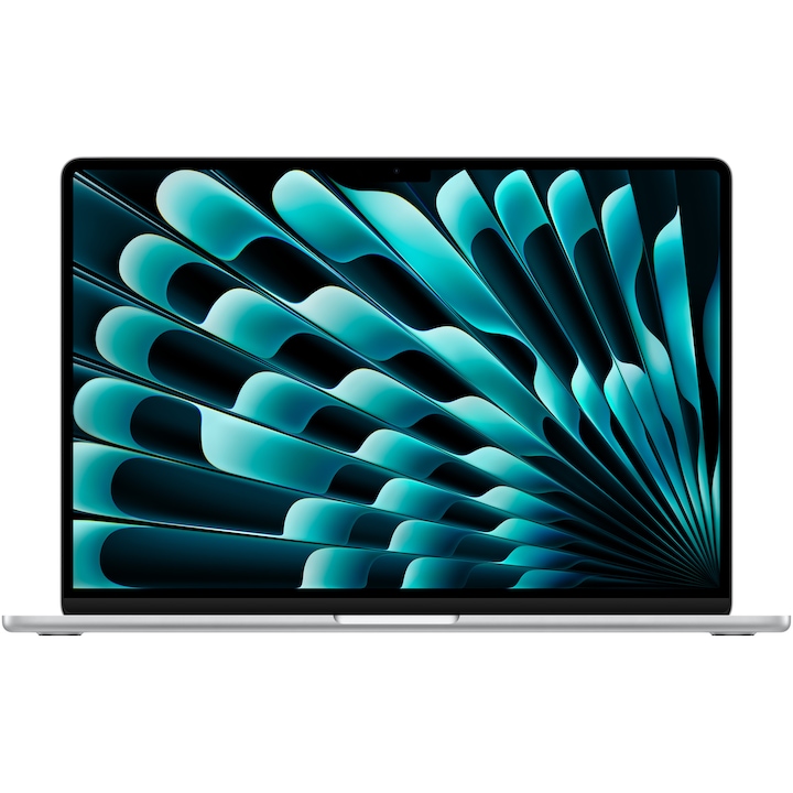 Laptop Apple MacBook Air 15.3'', cu procesor Apple M3, 8 nuclee CPU si 10 nuclee GPU, 16GB, 1TB, Silver, INT KB