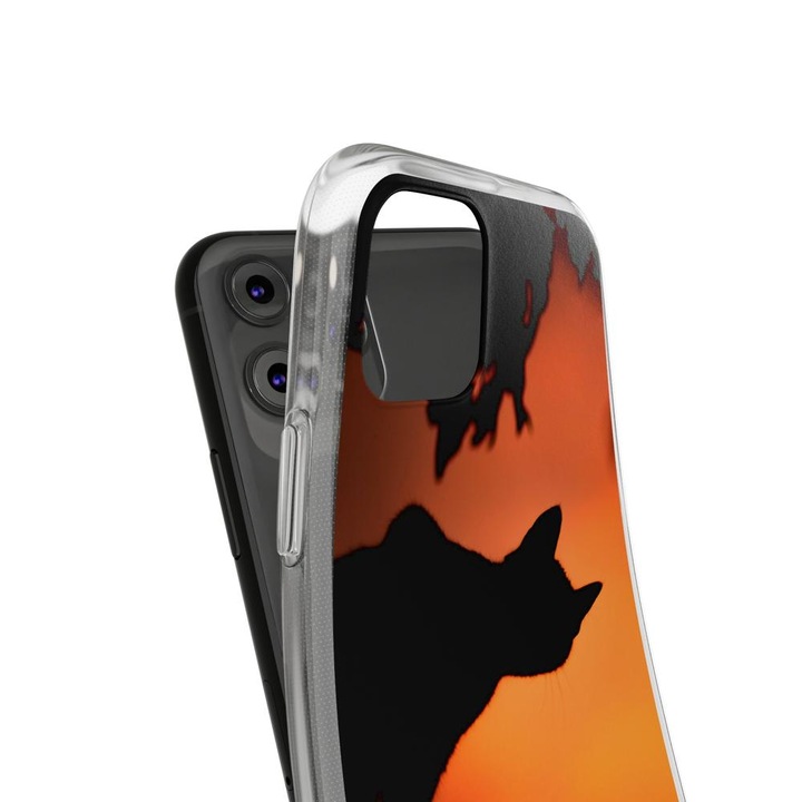 Калъф, съвместим с Apple iPhone 11 Pro Max Silicone Gel Tpu Модел Halloween Black Cat