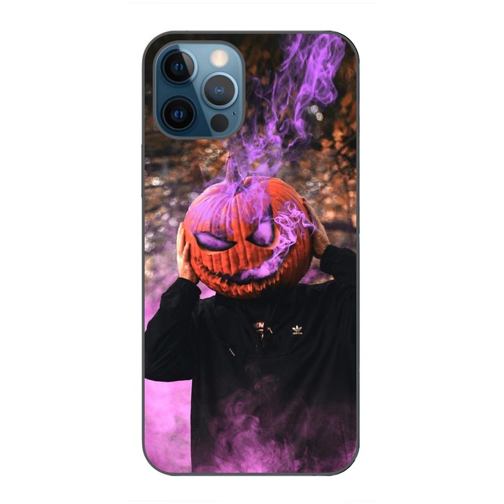 Калъф, съвместим с Apple iPhone 12 Pro Max Silicone Gel Tpu Model Halloween Pumpkin Head with Smoke