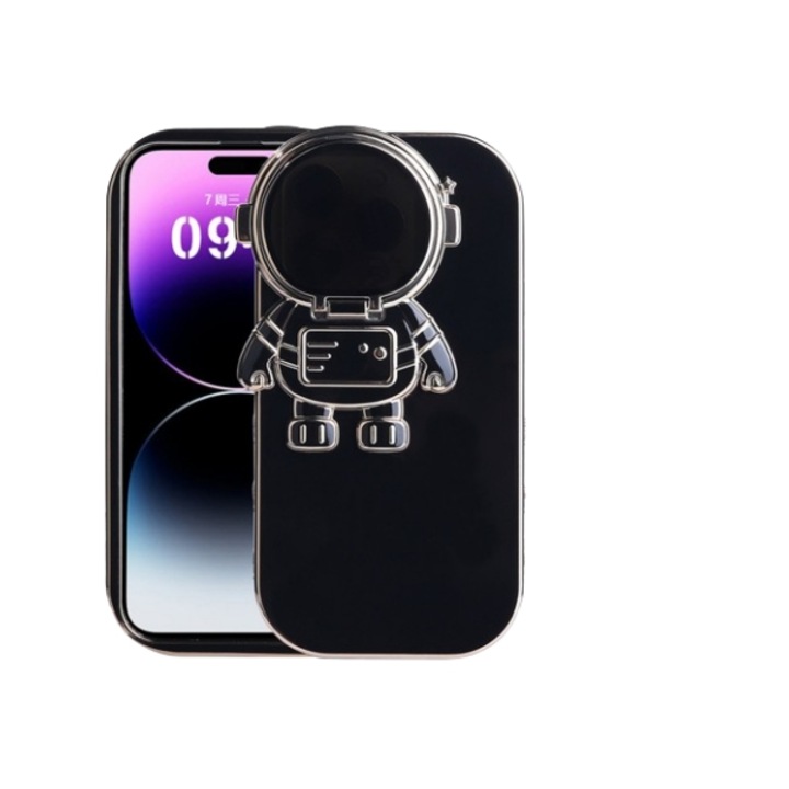 Husa protectie telefon astronaut, TPU, Pentru iPhone 13, Negru