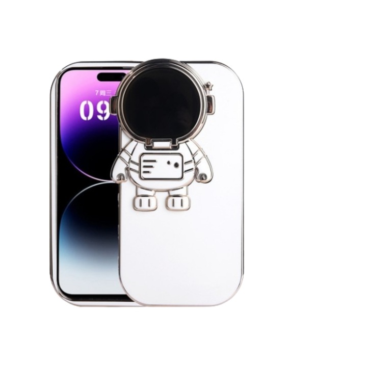 Husa protectie telefon astronaut, TPU, Pentru iPhone 13, Alb