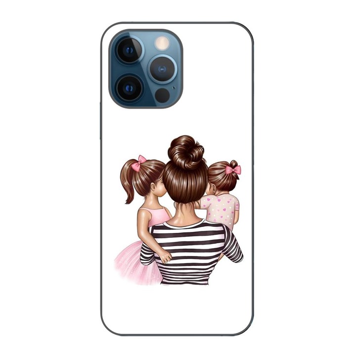 Кейс, съвместим с Apple iPhone 12 Pro Silicon Gel Tpu Модел Mom and Girls