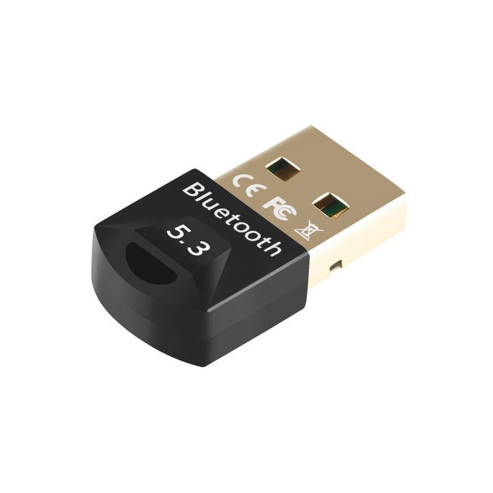 Адаптер USB Bluetooth 5.3, SIHOiSi®, Plug and play без драйвер, 27×14×8.5 мм, Черен