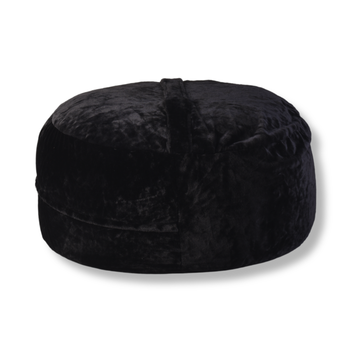 Fotoliu tip puf, material imitatie piele, cu fermoar, husa detasabila si lavabila, negru