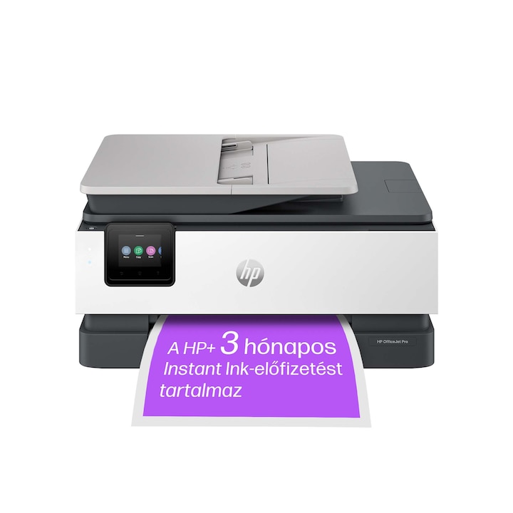 HP OfficeJet Pro 8122e színes multifunkciós tintasugaras nyomtató, A4, ADF, Vezeték nélküli, HP+, Instant Ink kompatibilis