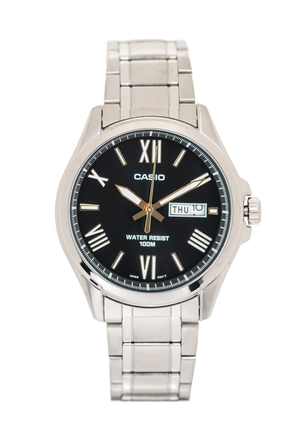 Casio Ceas analog cu bratara metalica, Argintiu