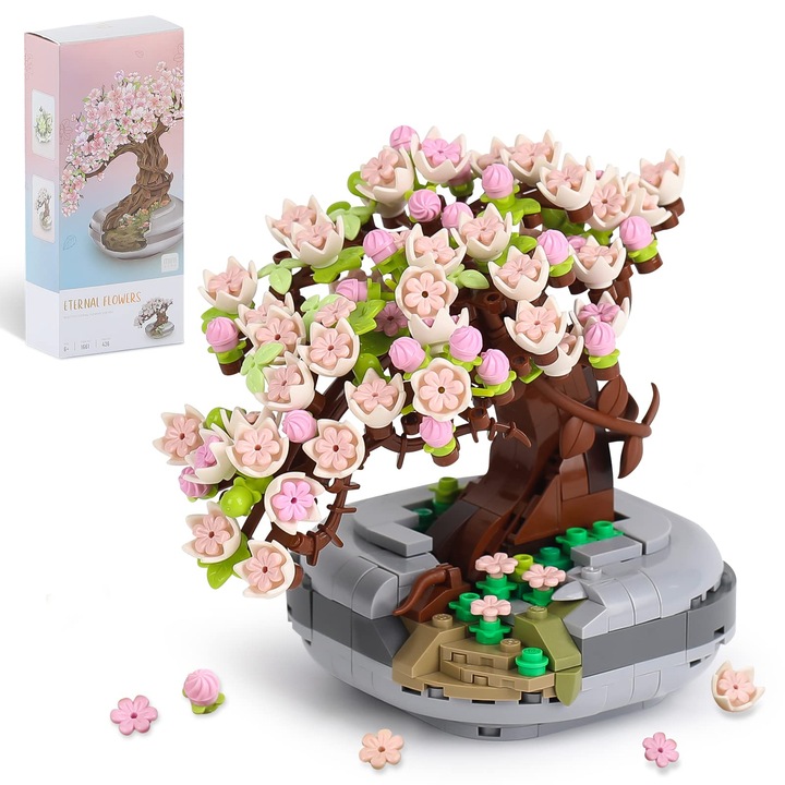 Sakura Bonsai Modell Mini Bricks, WALALLA, 426db, Barkács szimulációs Virág Kreatív Blocks, Botanikai Gyűjtemény, Építőjáték, Többszínű