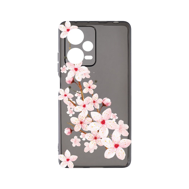 Силиконов калъф BestCase за Xiaomi Redmi Note 12 Pro Plus 5G, Spring Flower, Camera Protection, Grafit Silicon 1.5MM, GT 62