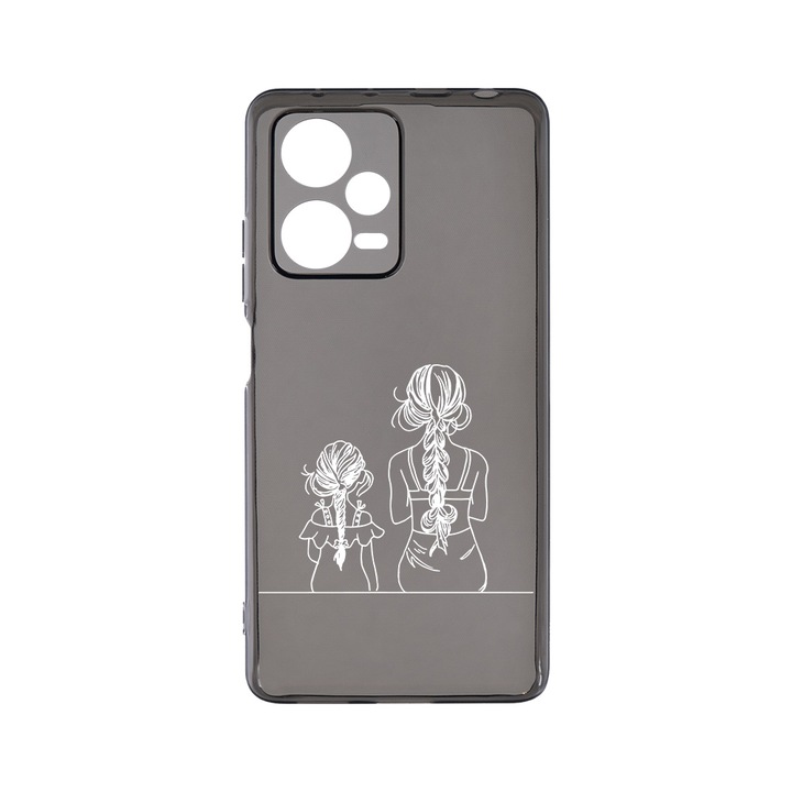 Силиконов калъф BestCase за Xiaomi Redmi Note 12 5G, Mom And Daughter, Camera Protection, Grafit Silicon 1.5MM, GT 1048