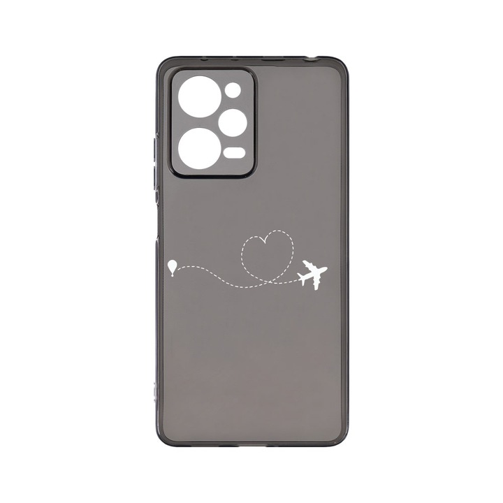 Силиконов калъф BestCase за Xiaomi Redmi Note 12 Pro 5G, Love To Travel, Camera Protection, Grafit Silicon 1.5MM, GT 746