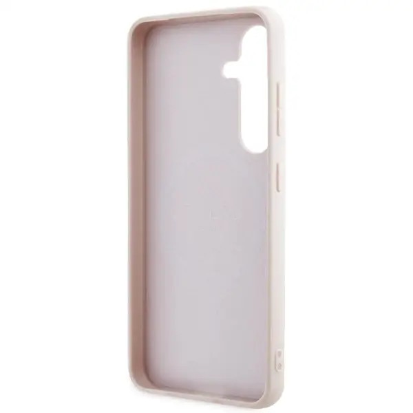 Carcasa Guess 4G Collection Leather Metal Logo cu MagSafe compatibil cu Samsung Galaxy S24, Roz