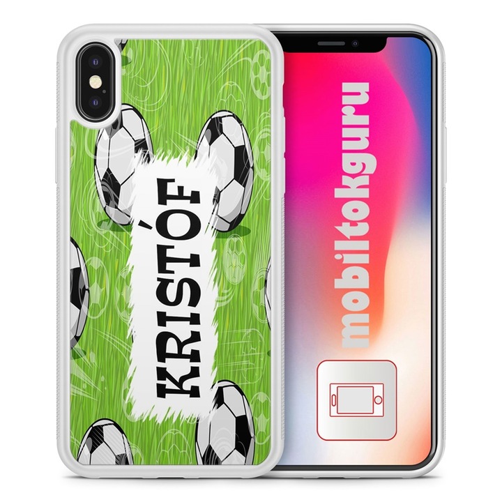 Samsung Galaxy S23 FE, силиконов Football 2 силиконов TPU калъф заден капак калъф за телефон с име Kristóf 22
