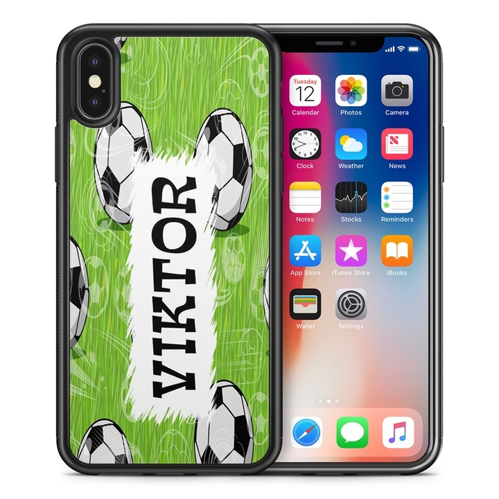 Samsung S23 Plus, силиконов силиконов TPU калъф Football 2 заден капак калъф за телефон с име Виктор 11