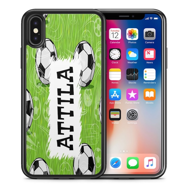 Samsung S23 Plus, силиконов силиконов TPU калъф Football 2 заден капак калъф за телефон с име Attila 11