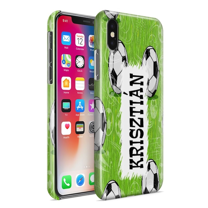 XI Redmi Note10/10S, пластмасов калъф за телефон Football 2 гръб с името на Krisztián
