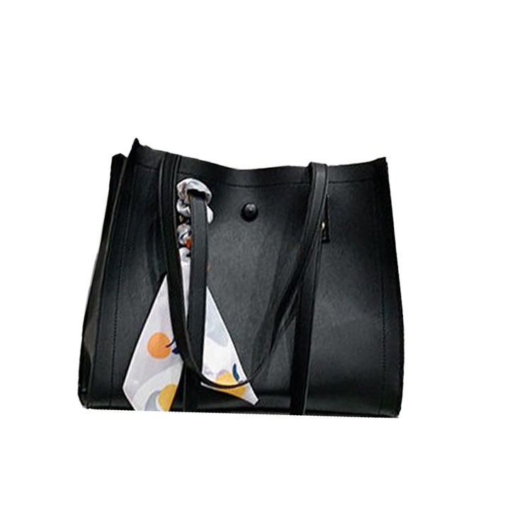 Geanta dama, Dollcini, Piele ecologica, Negru