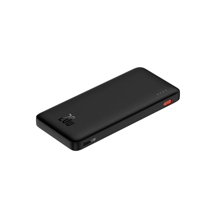 Külső akkumulátor Baseus Airpow, 10000 mAh, 20 W, 1 x USB, 1 x USB Type-C, összesen 3 A, fekete