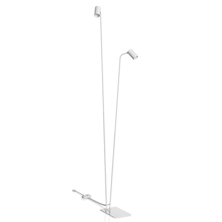 MONO II Állólámpa, sárgaréz lámpabúra spot típusú, fehér