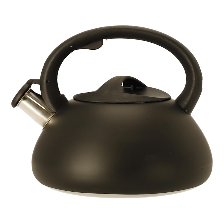 Ceainic Klausberg 2.8L din otel inoxidabil, fluier metalic, negru