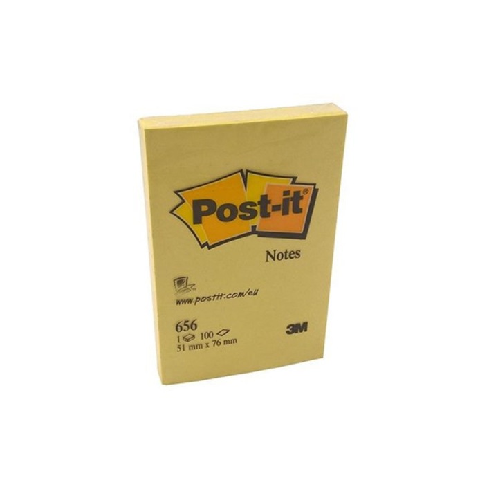 Öntapadós jegyzetek, Post-It, 51x76 mm, sárga, 100 db