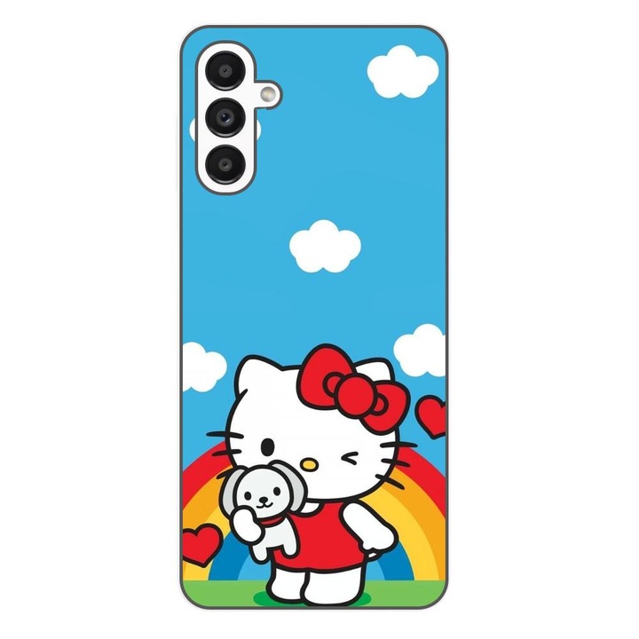 Кейс съвместим с Samsung Galaxy A14 4G, A14 5G Silicon Gel Tpu Модел Hello Kitty Rainbow