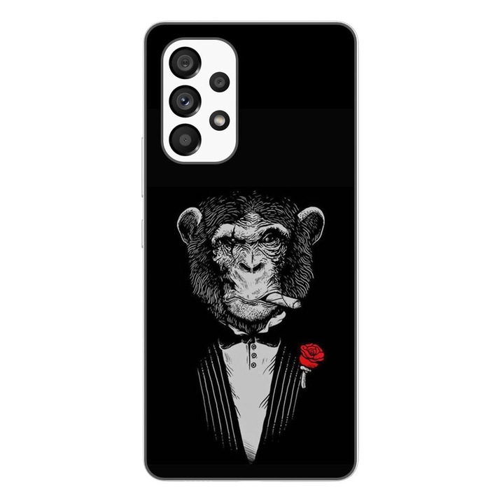 Калъф, съвместим със Samsung Galaxy A53 5G Silicon Gel Tpu Модел Cigar Monkey