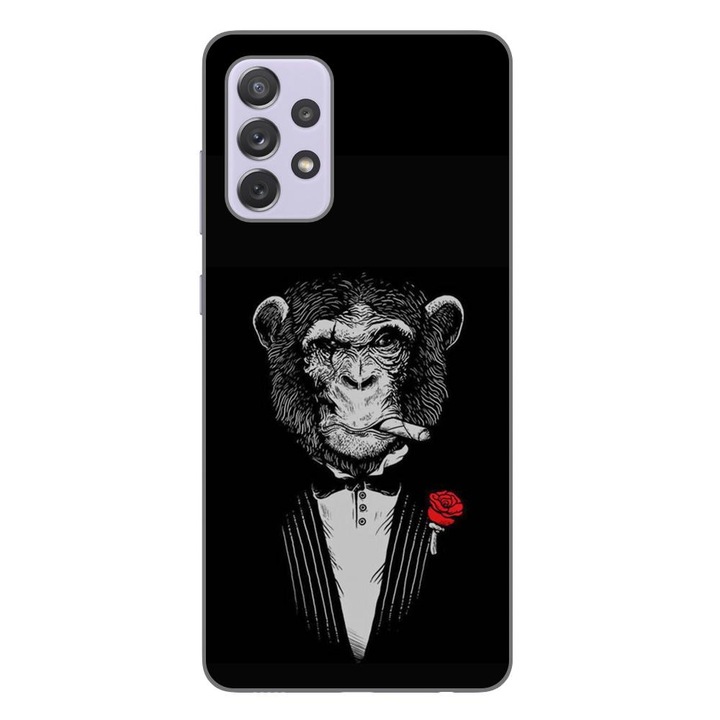 Husa compatibila cu Samsung Galaxy A72 5G Silicon Gel Tpu Model Cigar Monkey
