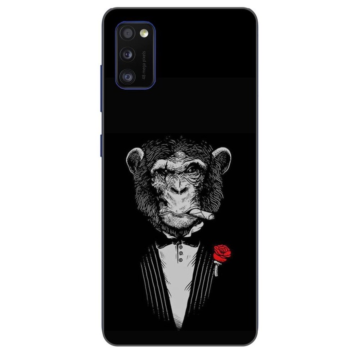 Husa compatibila cu Samsung Galaxy A41 Silicon Gel Tpu Model Cigar Monkey
