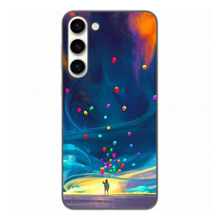 Капак, съвместим с Samsung Galaxy S23 Plus Silicon Gel Tpu Model Balloons Universe