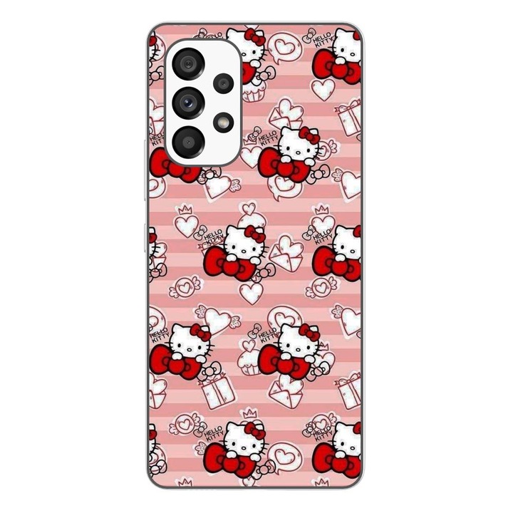 Калъф, съвместим с модел Samsung Galaxy A53 5G Silicon Gel Tpu Hello Kitty Pink Pattern