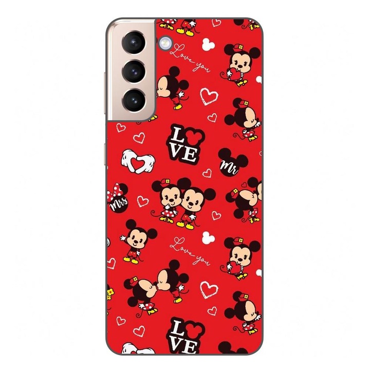 Husa compatibila cu Samsung Galaxy S21 FE Silicon Gel Tpu Model Mickey Love Pattern Rosie