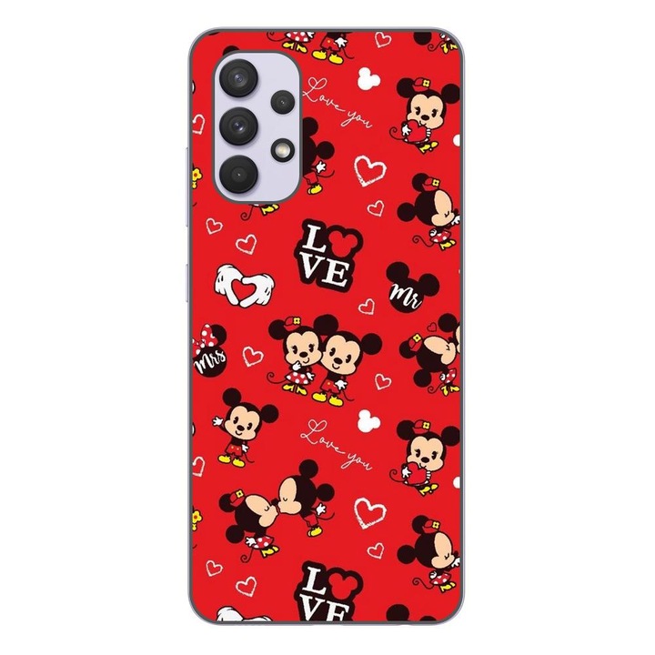 Husa compatibila cu Samsung Galaxy A32 4G Silicon Gel Tpu Model Mickey Love Pattern Rosie