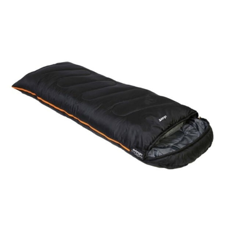 Sac de dormit, Vango, poliester, 195 x 80 cm, negru/portocaliu
