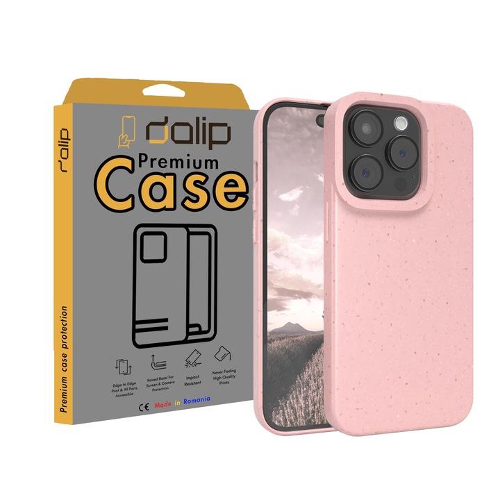 Husa pentru iPhone 13 Mini, Dalip Silicon BIO Compost, Roz