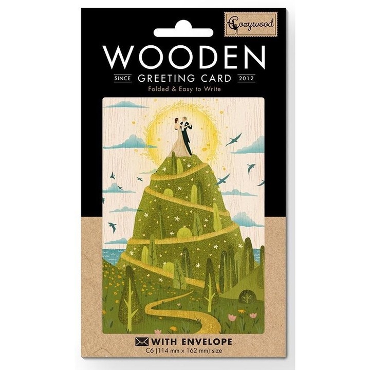 Üdvözlőlap, Cozywood, Fa, C6, Többszínű