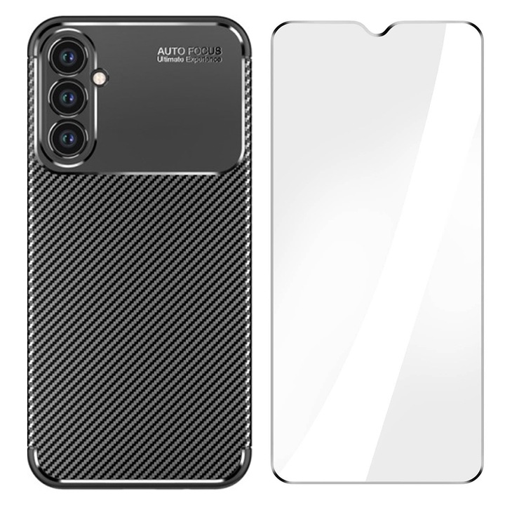 3D Secure üvegfólia készlet, kristálytiszta, tokbarát és hőre lágyuló burkolat, prémium szénszálas, Samsung Galaxy A34 5G készülékhez, OPTIM MEGOLDÁS, Ultra Protection Tech, Perfect Slim Fit, Fekete