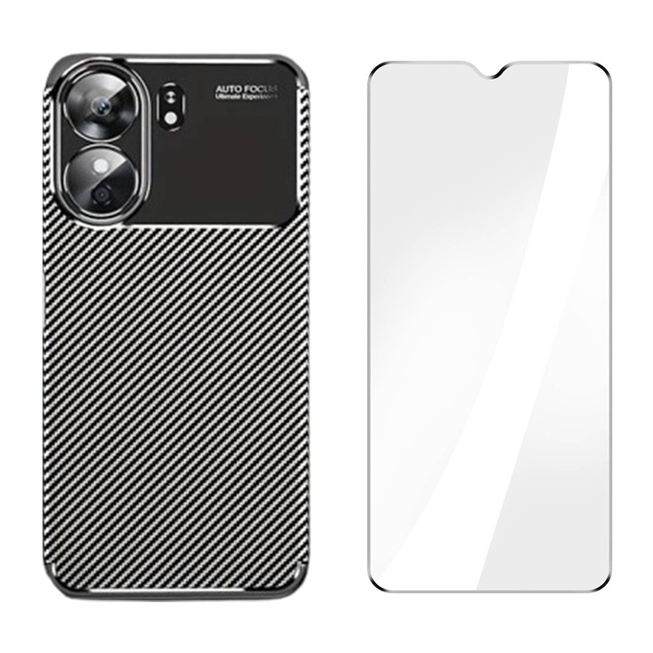3D Secure Glass fólia készlet, kristálytiszta, tokbarát és hőre lágyuló burkolat, prémium szénszálas, Xiaomi Redmi 13C-hez, OPTIM MEGOLDÁS, Ultra Protection Tech, Perfect Slim Fit, Fekete