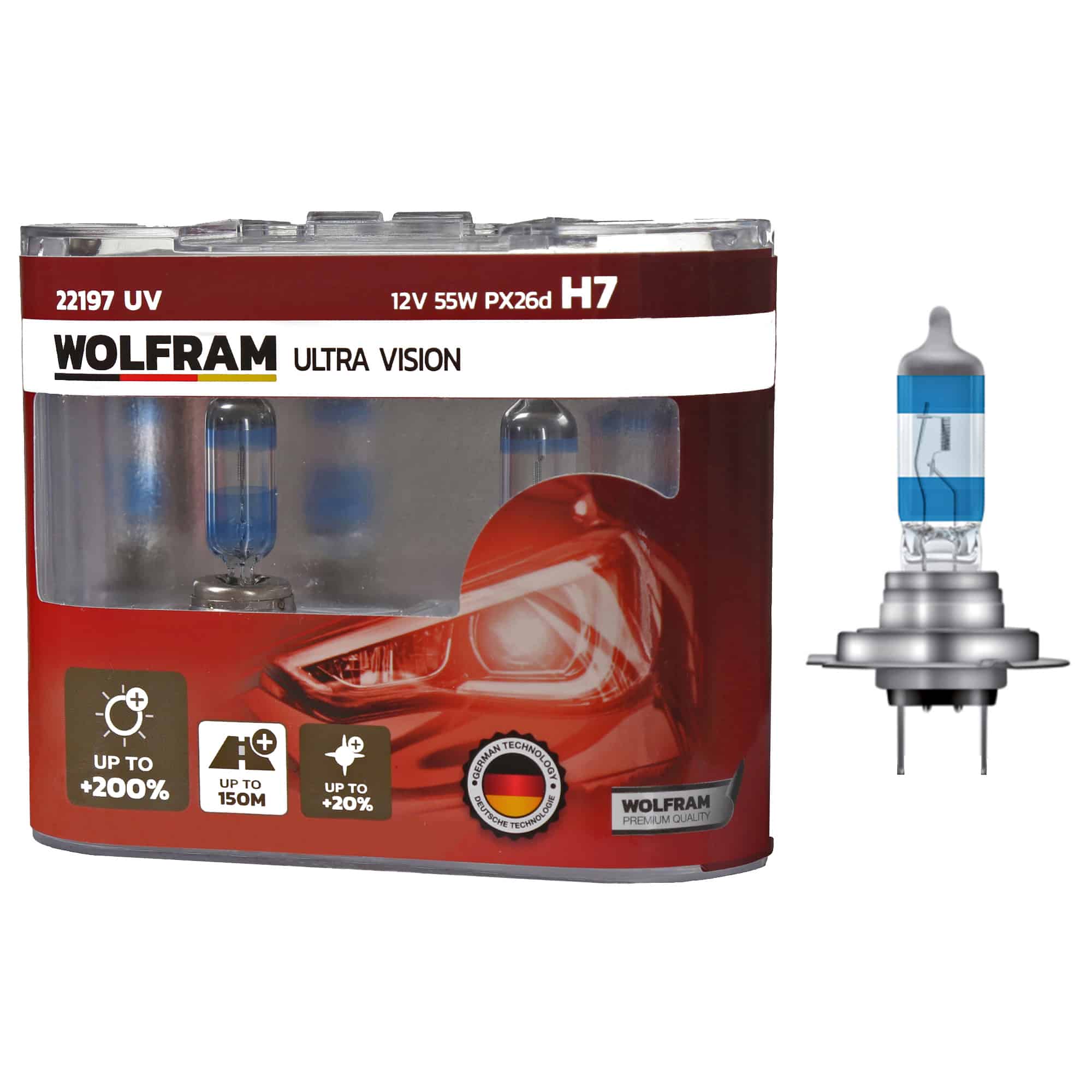 Set 2 becuri Halogen H7 200 Ultra Vision Wolfram - eMAG.ro