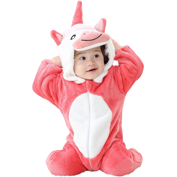 Kigurumi gyerek pizsama WildFashion, 218539, Polár, 90 CM, Piros/Fehér