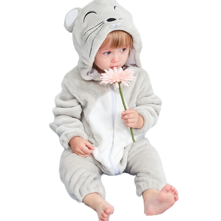 Kigurumi gyerek pizsama WildFashion, 218515, Polár, 90 CM, Szürke