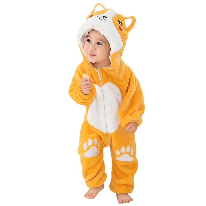 Kigurumi gyerek pizsama WildFashion, Sárga, Polár, Sárga