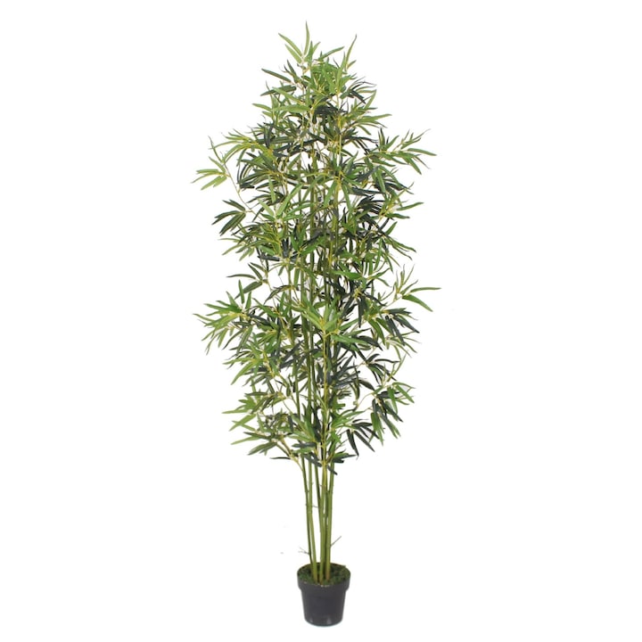 Planta decorativa artificiala Bambus in ghiveci inaltime 210 cm