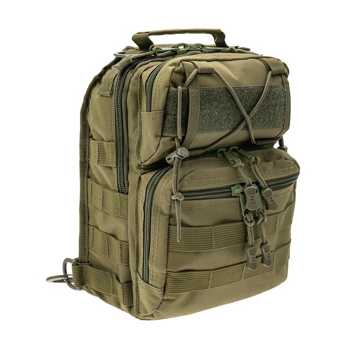 Rucsac tactic, Badger Outdoor, Poliester, 30x25x15cm, Verde masliniu