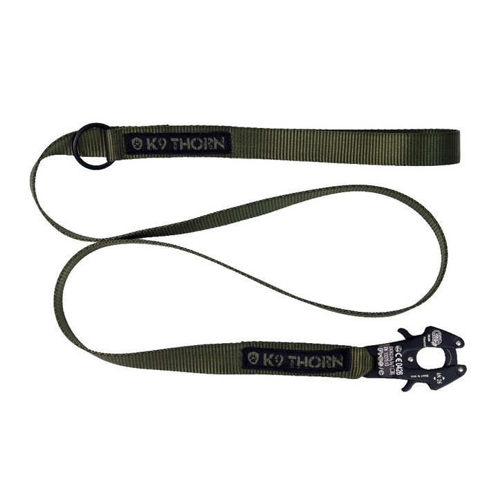 Kutya póráz, K9 Thorn, poliamid, olíva, 25 mm x 100 cm