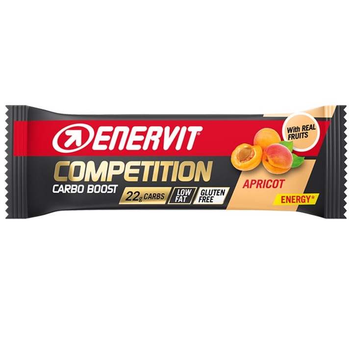 Baton energetic Enervit Sport, Competition, cu fulgi de ovaz si orez, aroma de caise, 30g